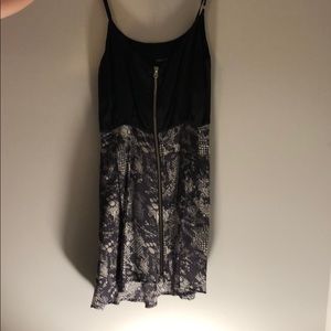 Front zip animal print summer dress